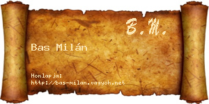 Bas Milán névjegykártya